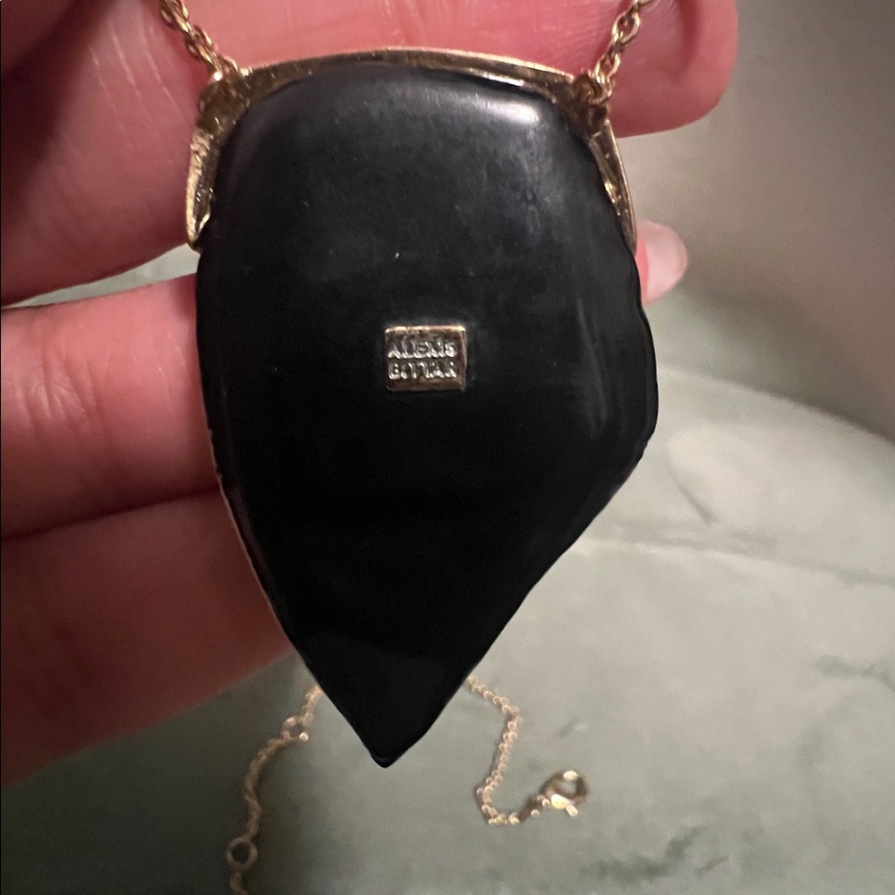 Alexis Bittar Crocodile Reptile Lucite Necklace - Picture 3 of 3